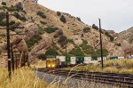 UP 6831 leada WB stacks down Echo Canyon